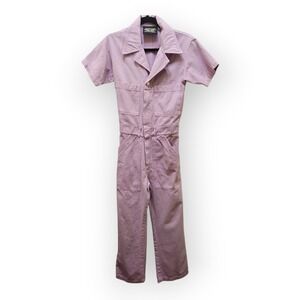 Big Bud Press Short Sleeve Jumpsuit Lilac Pink Cotton Twill XS Made in LA